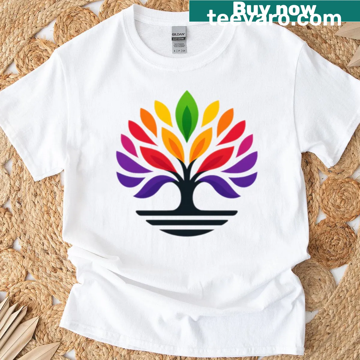 Illustration of the Tree of Life symbol on a t-shirt — on a men's t-shirt