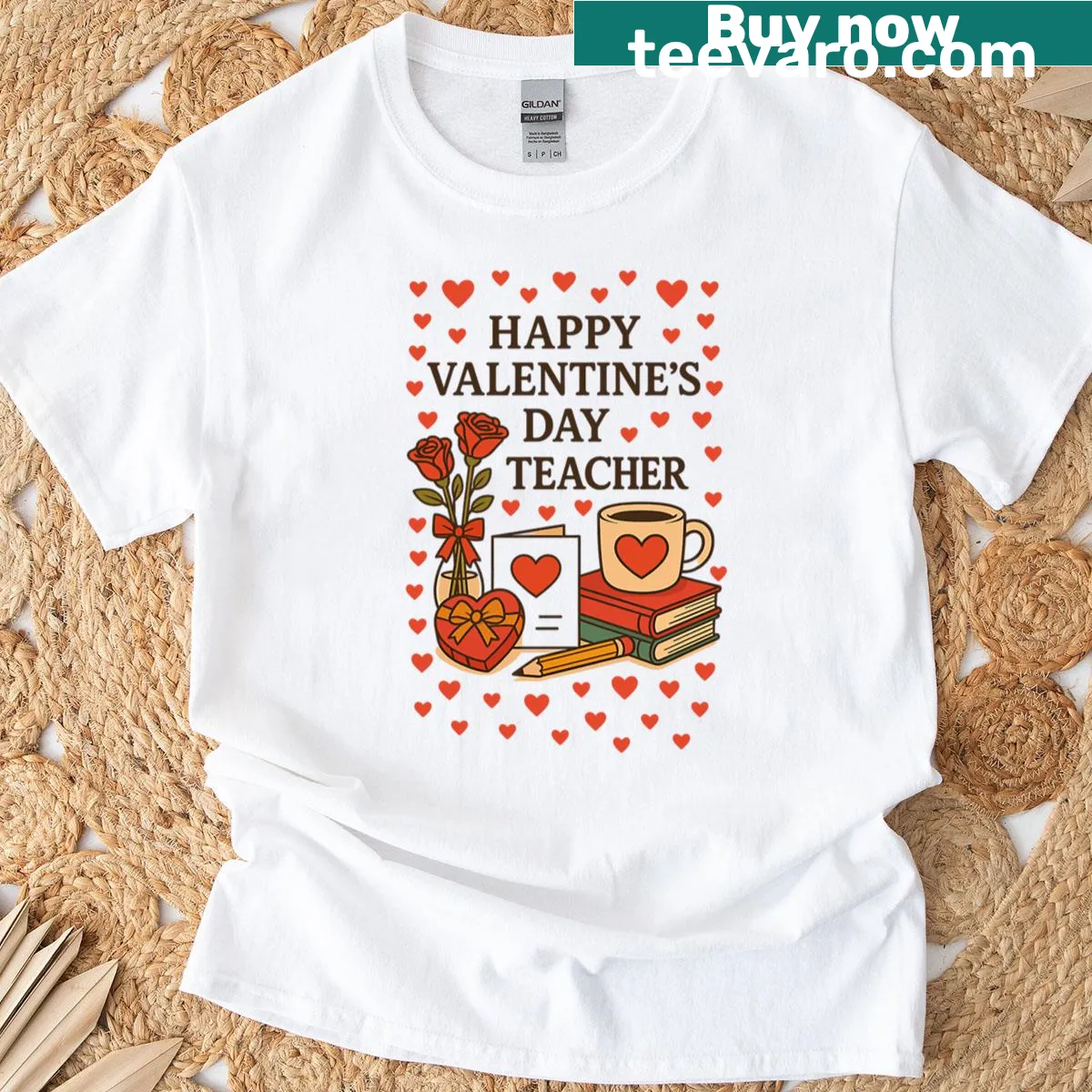 Cute Valentine's Day teacher appreciation t-shirt with thoughtful design — on a men's t-shirt