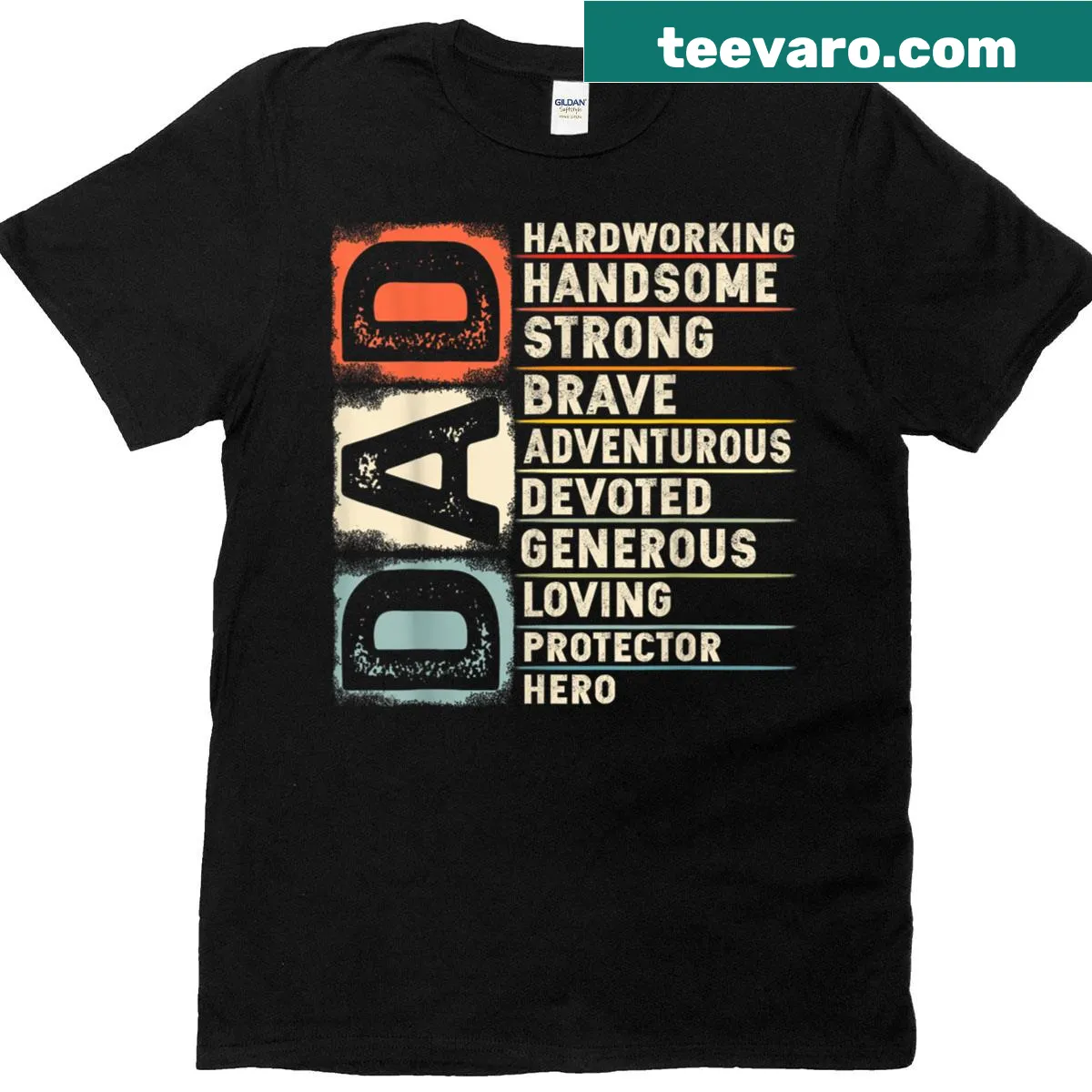 Vintage t-shirt with a funny definition of dad design — on a men's t-shirt