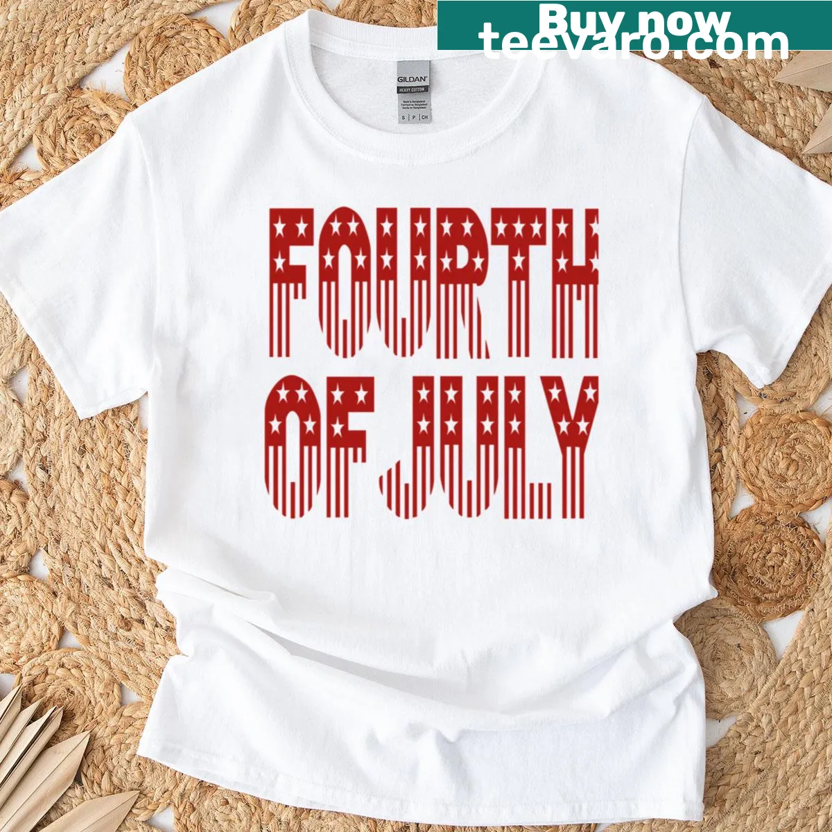 Retro Independence Day t-shirt for celebrating the 4th of July — on a men's t-shirt