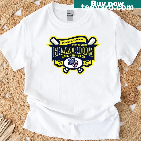 Emblem of West Genesee Baseball Section III Champions t-shirt