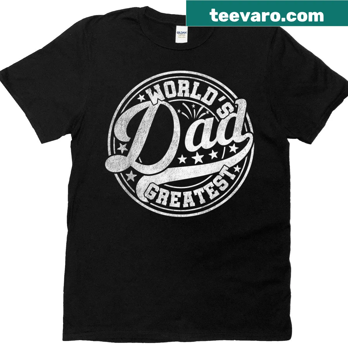 Funny Father's Day t-shirt declaring 'World's Greatest Dad' — on a men's t-shirt