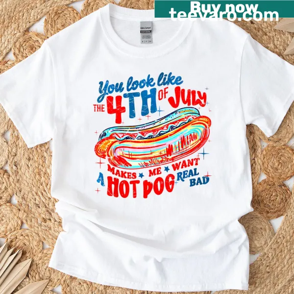 Humorous Fourth of July T-shirt about hot dogs