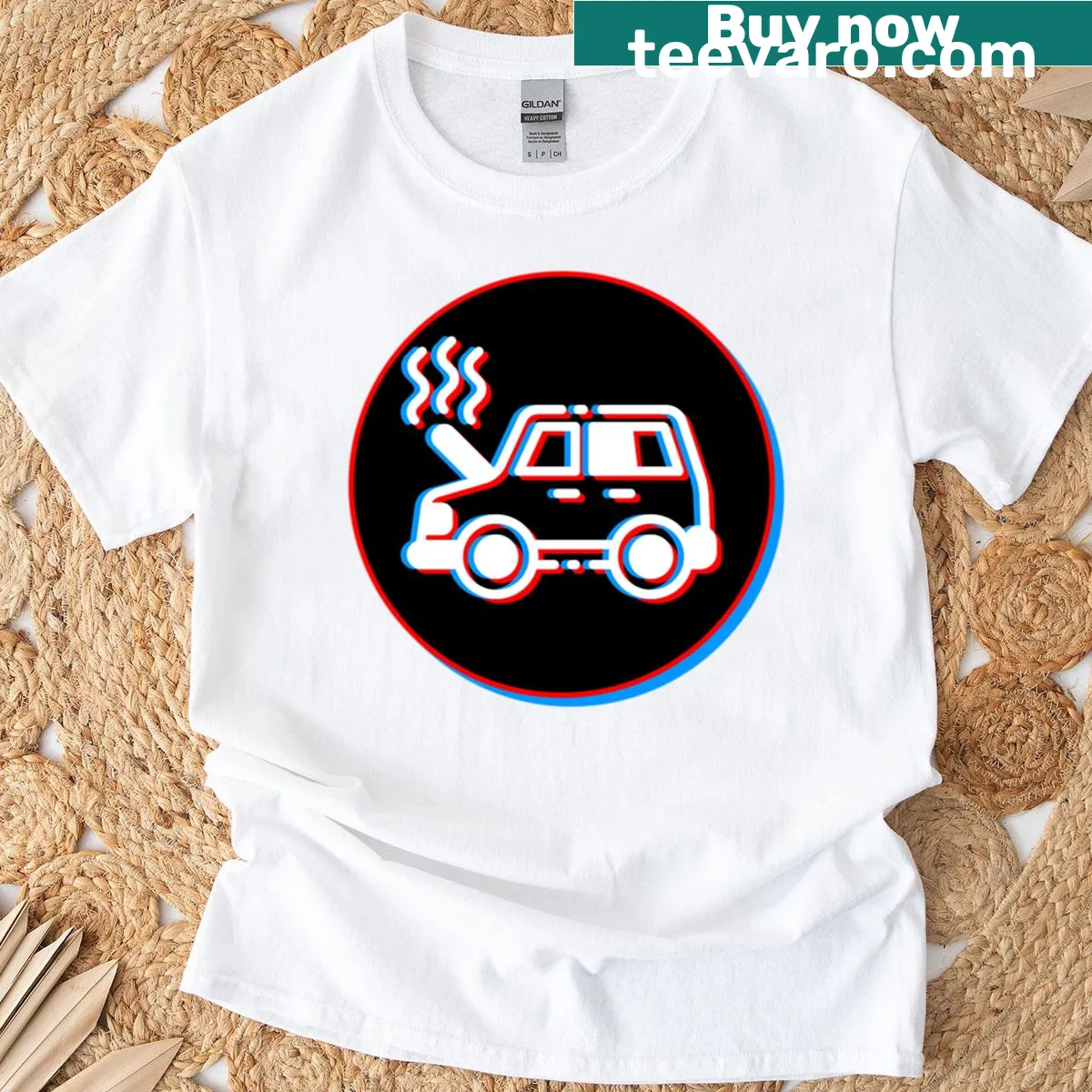 3D abstract design T-shirt featuring geometric shapes — on a men's t-shirt