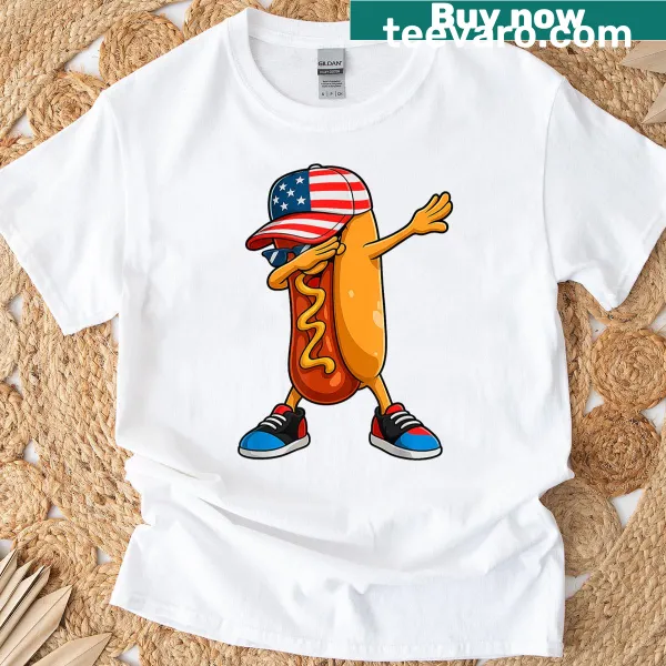 Funny hot dog graphic T-shirt for kids