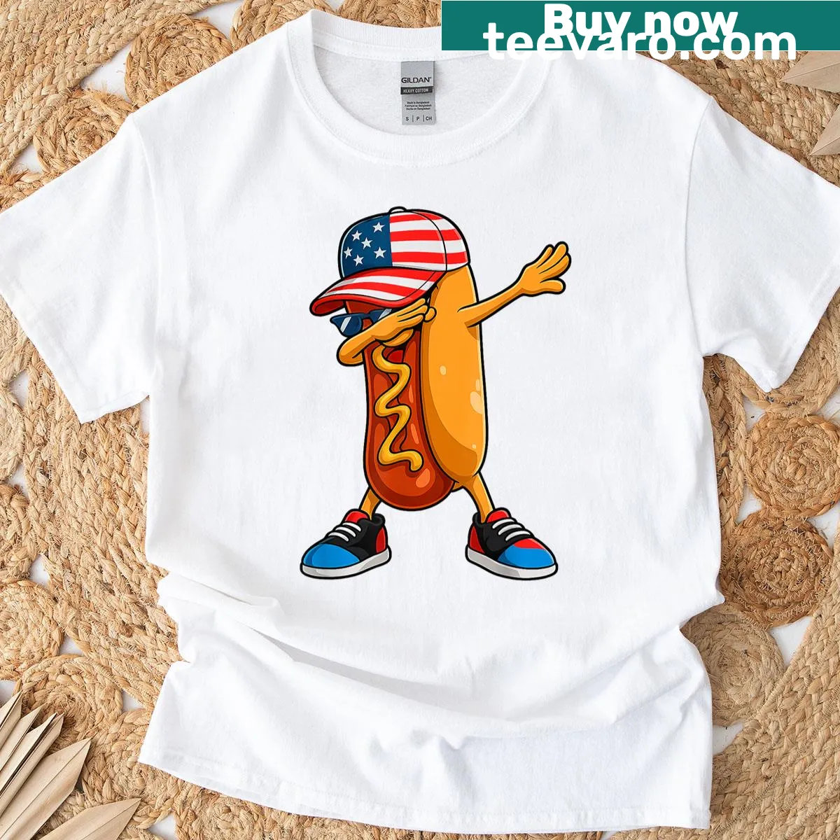 Funny hot dog graphic T-shirt for kids — on a men's t-shirt