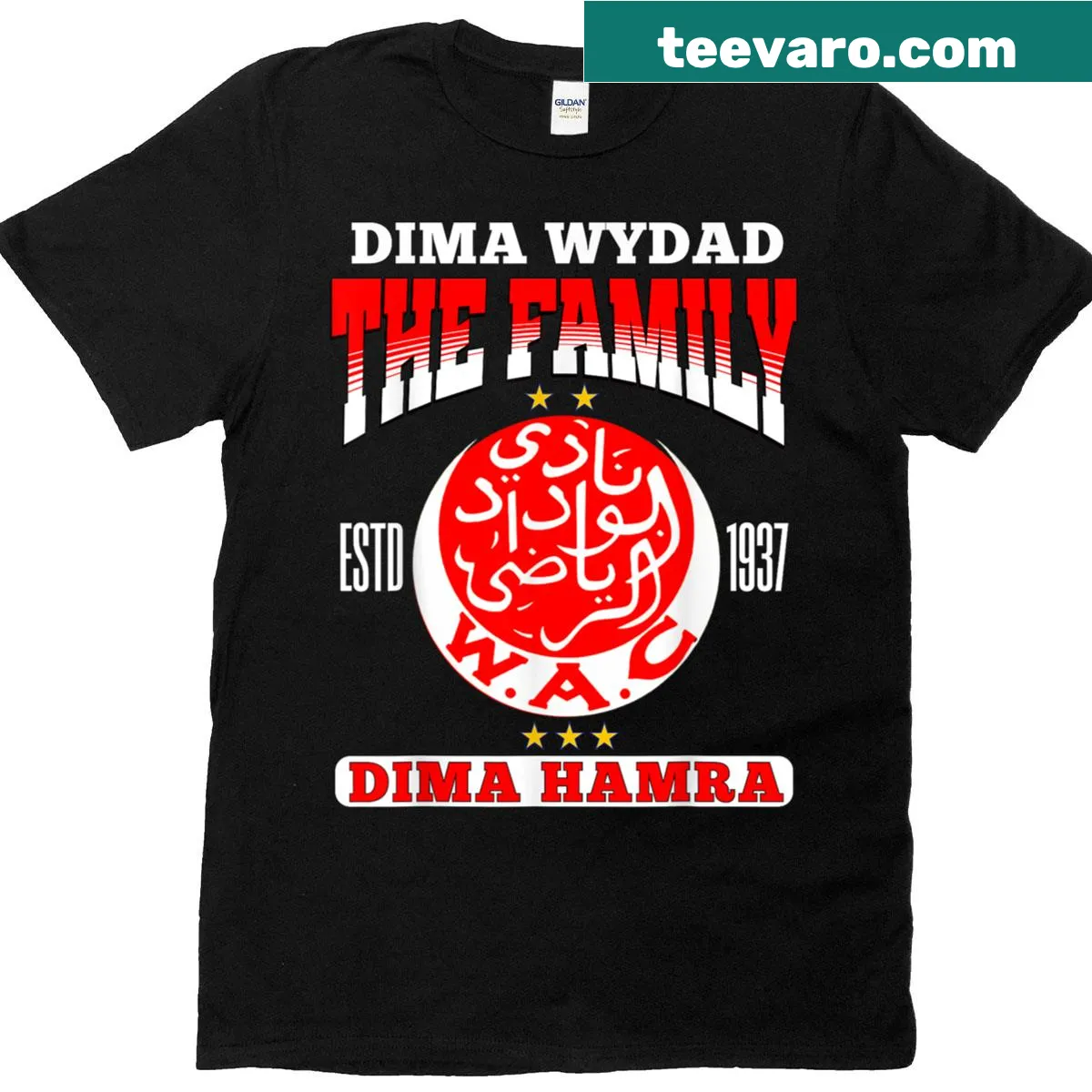 Moroccan soccer pride T-shirt with bold emblematic graphics — on a men's t-shirt