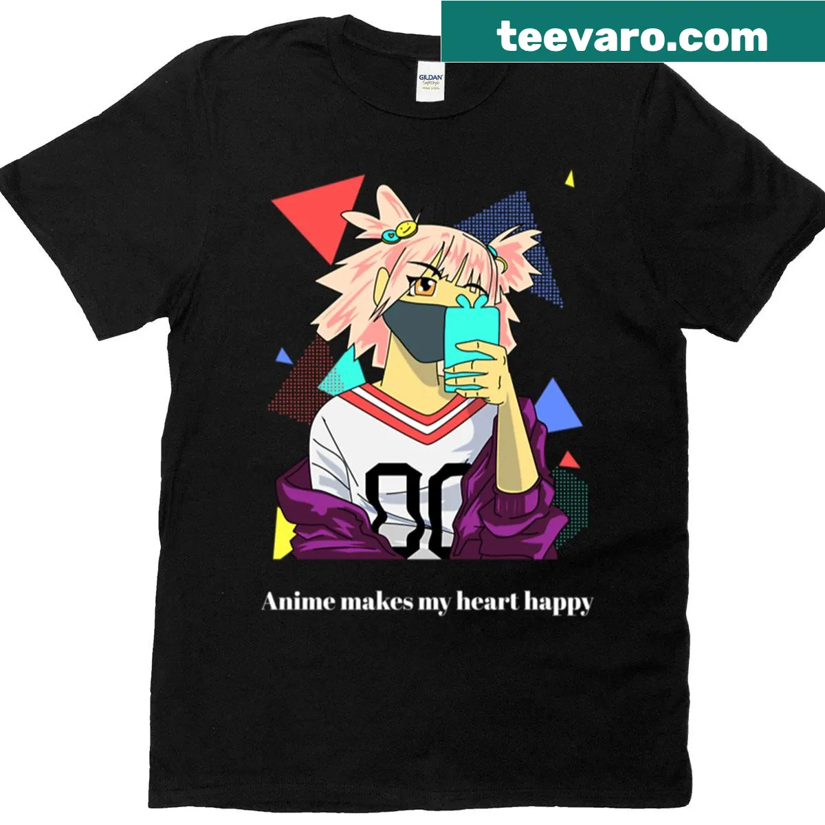 T-shirt celebrating anime and manga with a heartfelt message. — on a men's t-shirt