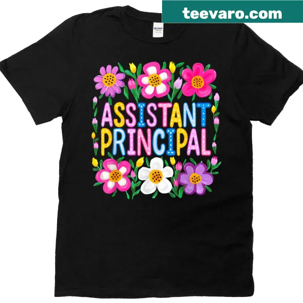 Cheerful Back To School t-shirt for assistant principals with text