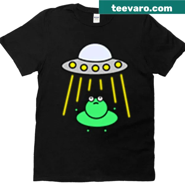 Whimsical T-shirt featuring a playful frog design.