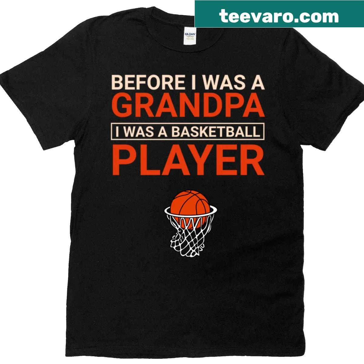 T-shirt celebrating grandfathers with a basketball player theme. — on a men's t-shirt
