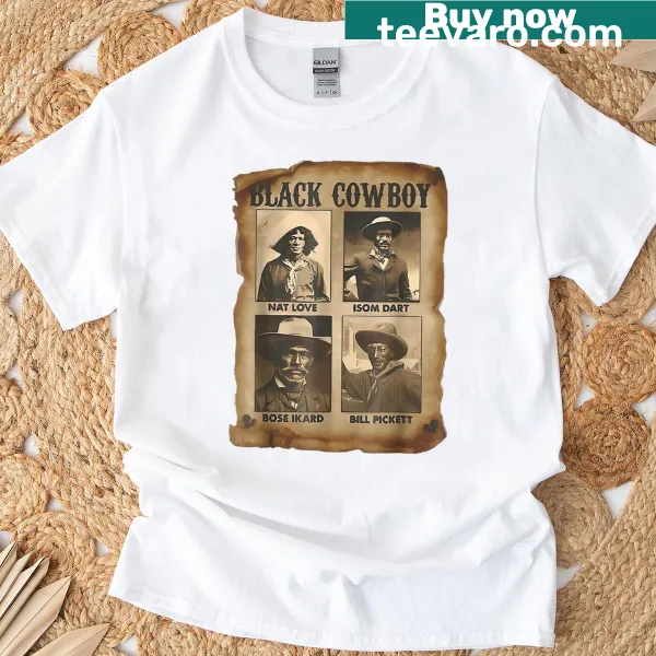 Graphic design celebrating Black cowboy culture on a T-shirt