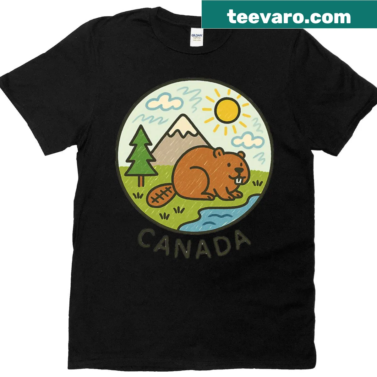 Bold graphic representing Canada on a patriotic t-shirt — on a men's t-shirt