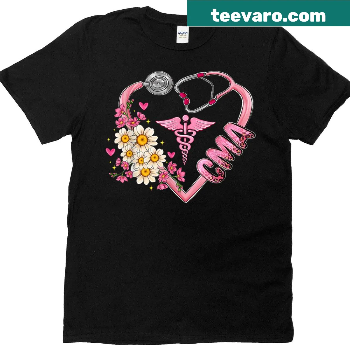 T-shirt honoring Certified Medical Assistants with clear typography — on a men's t-shirt