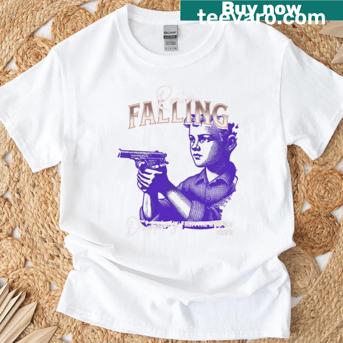 Oversized t-shirt with cloud graphic and 'Clouded Feels' text — on a men's t-shirt