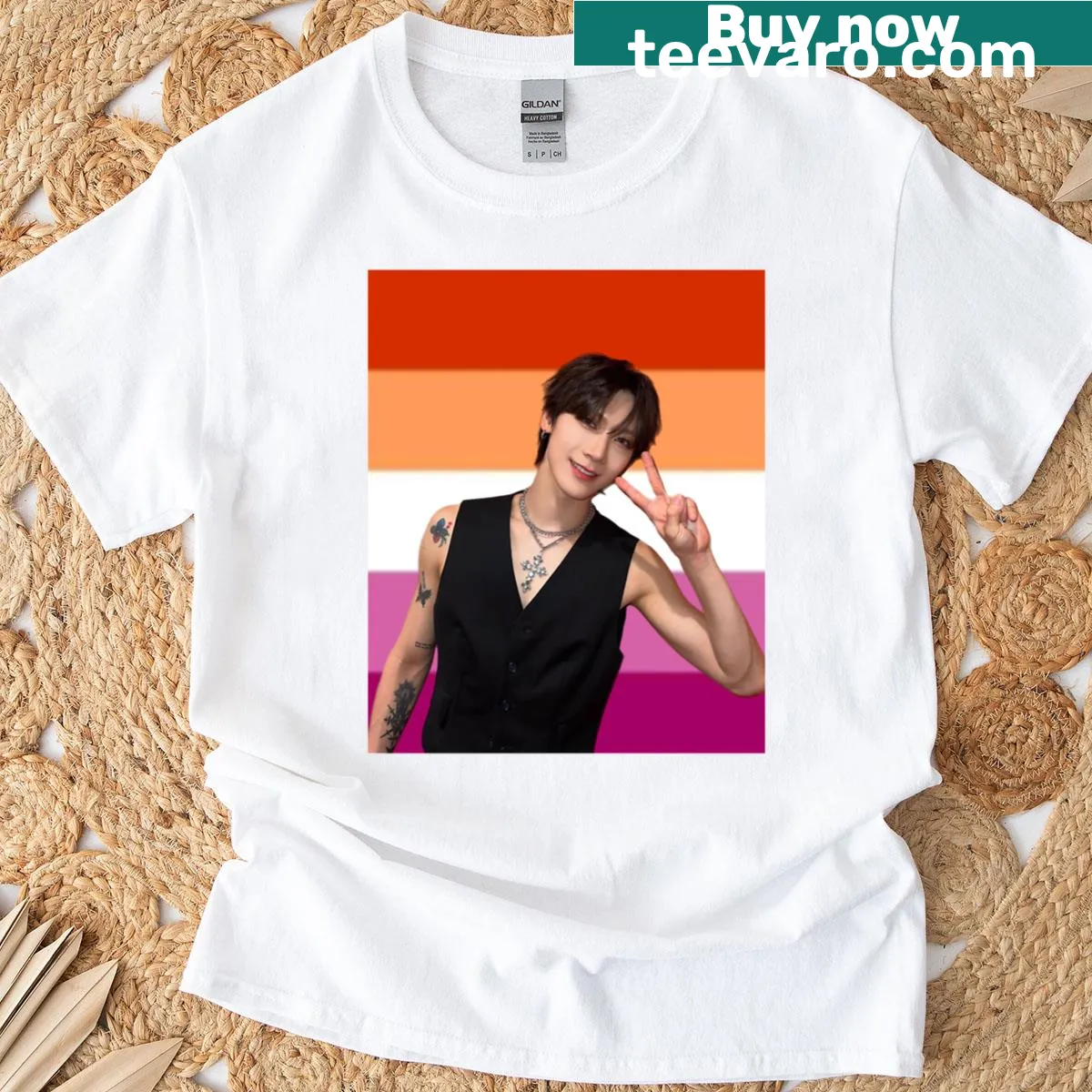 Design celebrating WayV with an inclusive K-pop theme — on a men's t-shirt