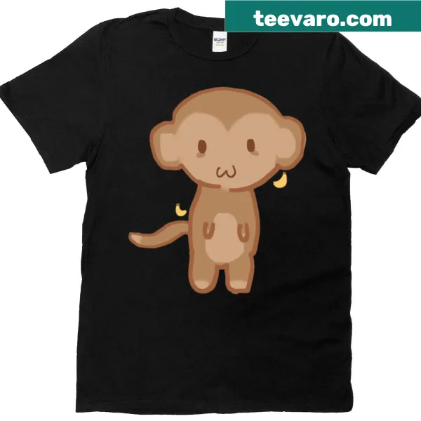 Cartoon monkey surrounded by bananas on a t-shirt