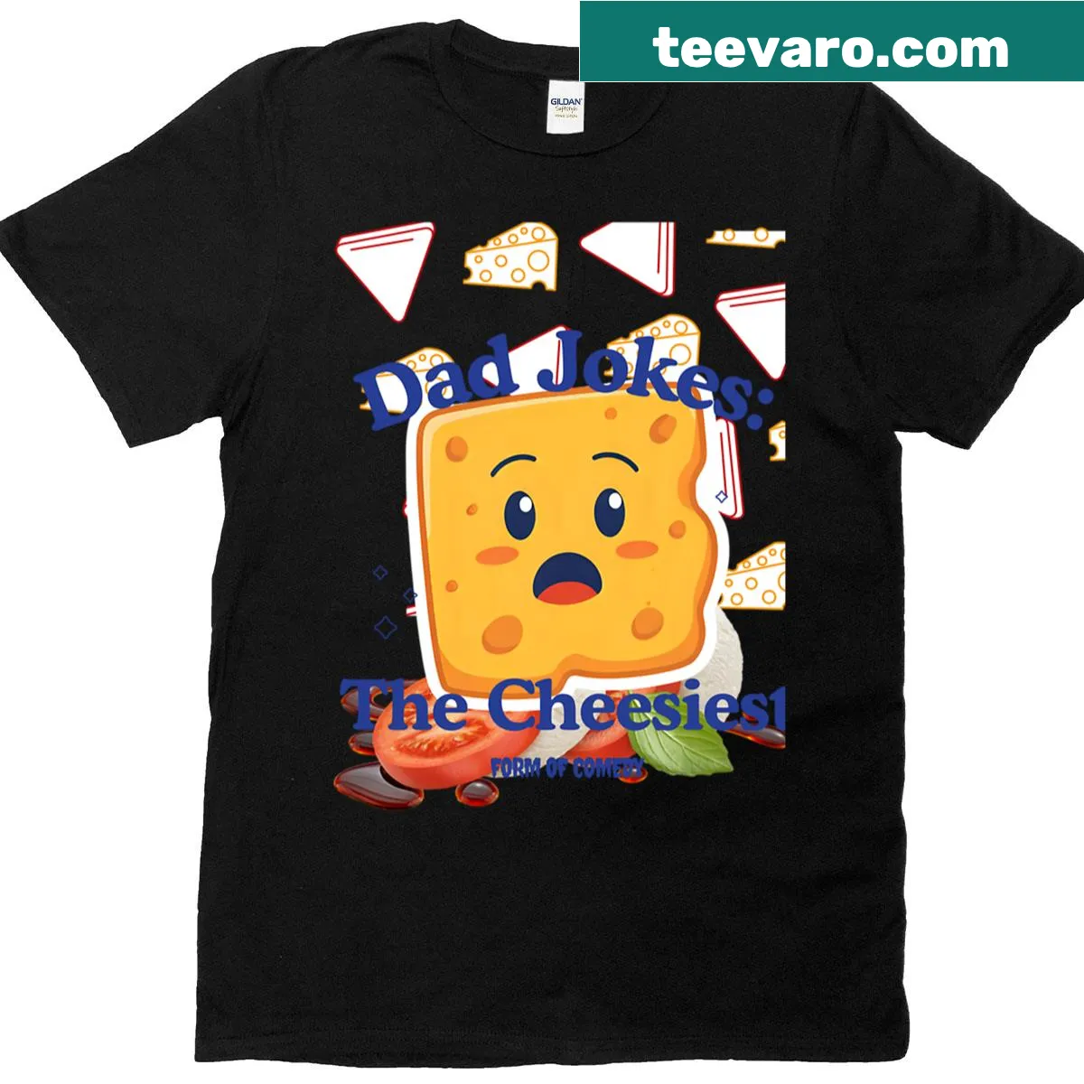 Funny Dad Jokes shirt with playful typography — on a men's t-shirt