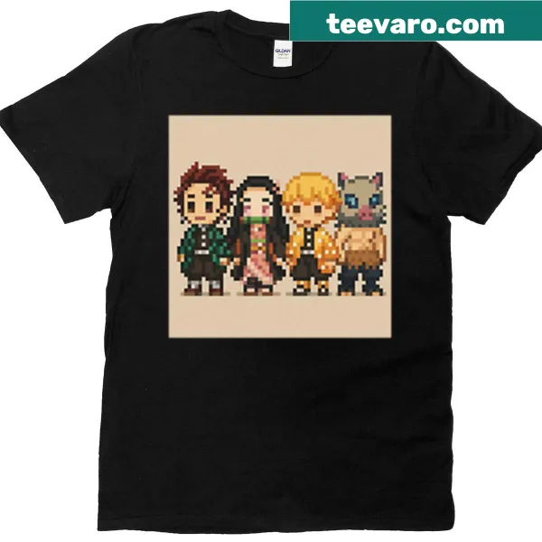 Design inspired by Demon Slayer anime on a T-shirt