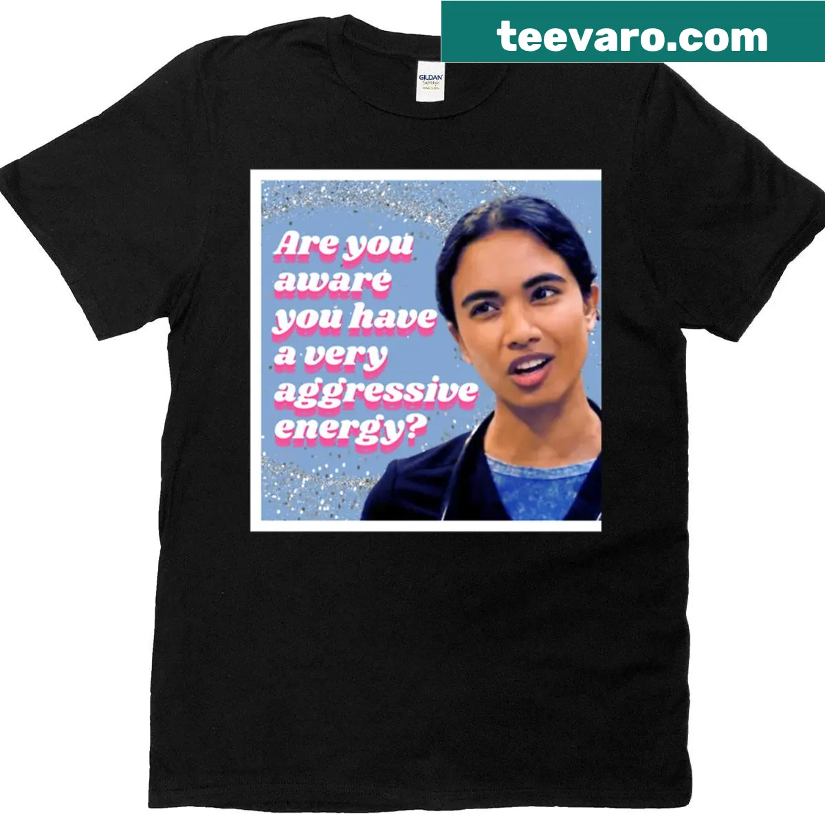 Illustrated t-shirt featuring Dr. Mohan from The Pitt — on a men's t-shirt