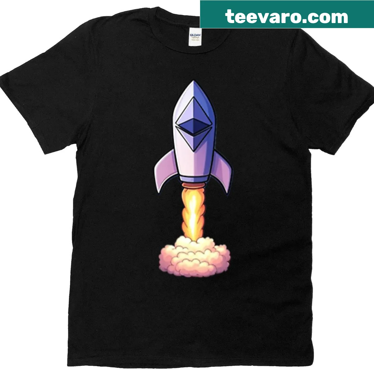 Ethereum To The Moon T-shirt with cryptocurrency logo and bold text — on a men's t-shirt