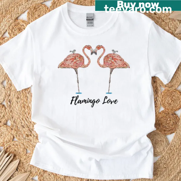 Illustration of flamingos symbolizing love in a whimsical style
