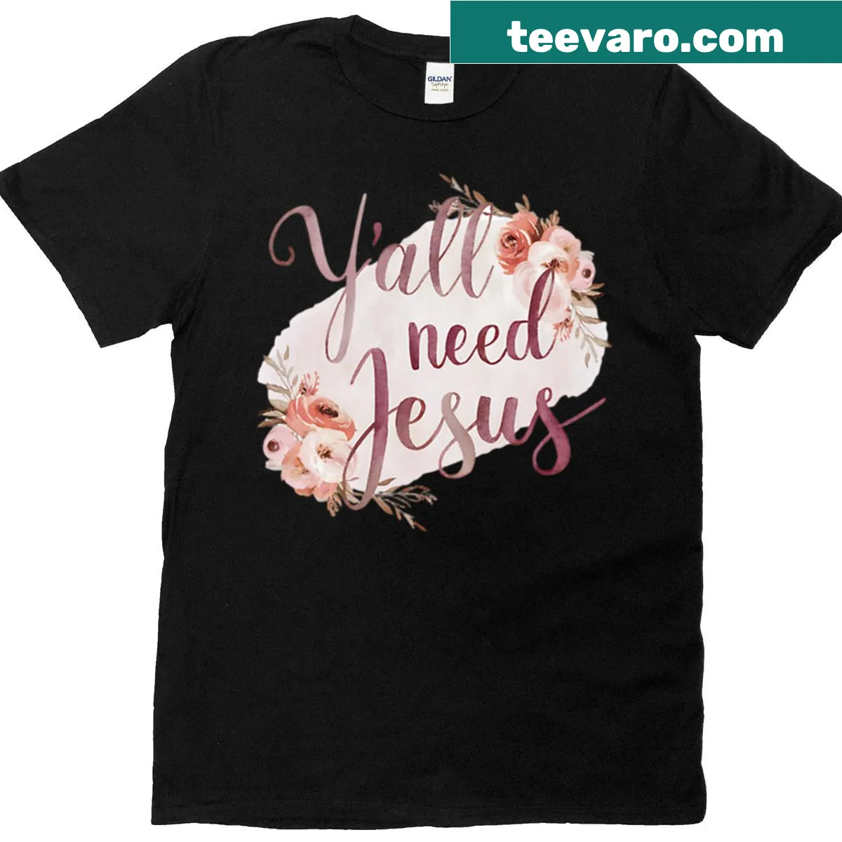 Floral typography design with faith quote on a t-shirt. — on a men's t-shirt