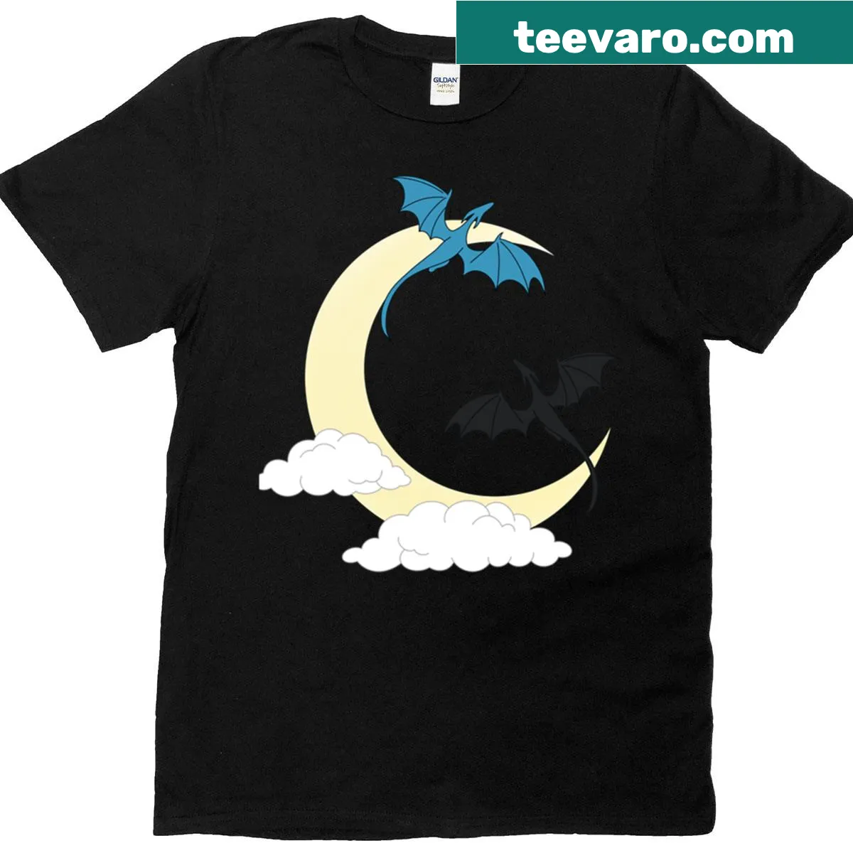 Fantasy-themed T-shirt featuring Sgaeyl and Tairn — on a men's t-shirt