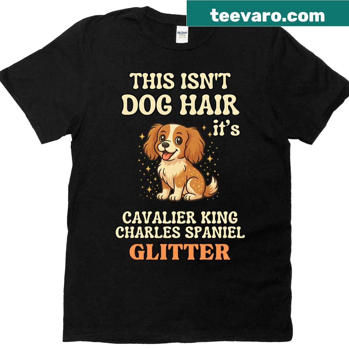 Glitter quote design for Cavalier King Charles Spaniel lovers on a t-shirt — on a men's t-shirt