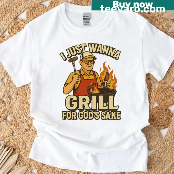 Funny grill dad T-shirt with BBQ slogan