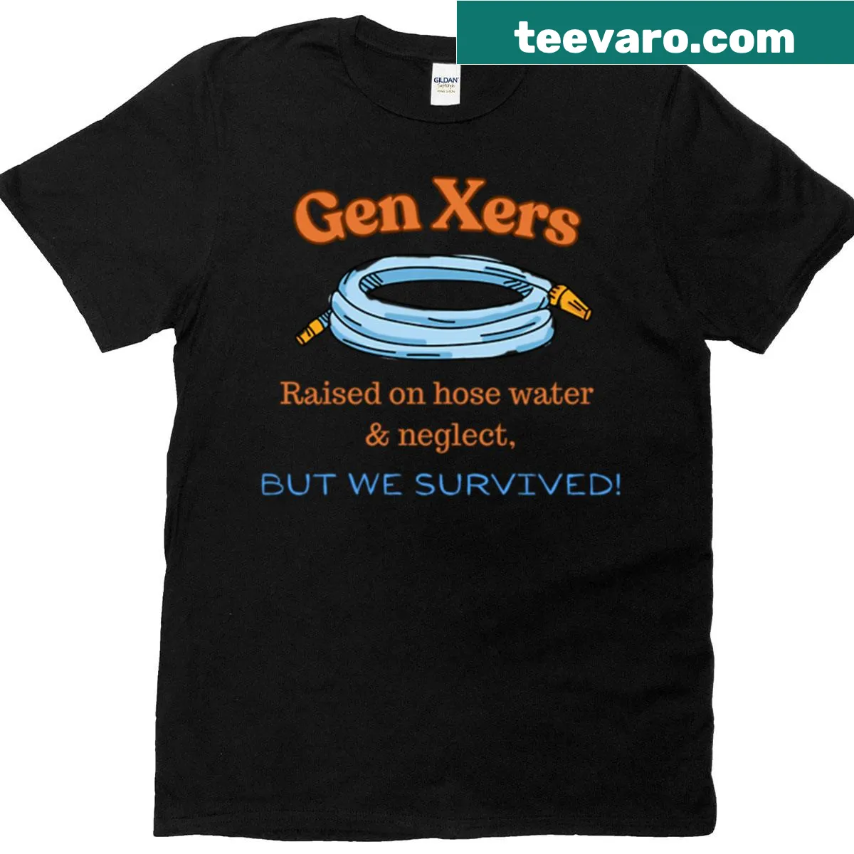 T-shirt featuring the text 'Gen Xers Were Survivors' — on a men's t-shirt
