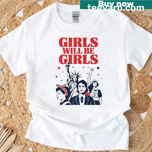 Patriotic T-shirt featuring feminist slogan for July 4th