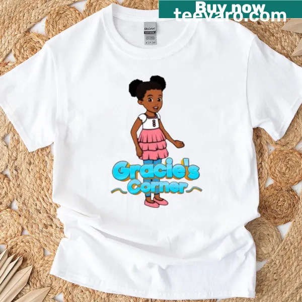 Cartoon design inspired by Gracies Corner on kids' T-shirt