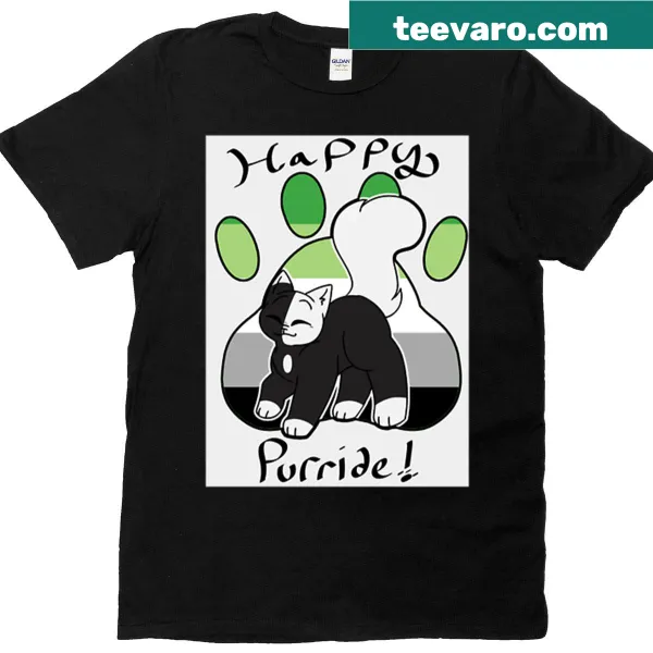 T-shirt featuring the aromantic flag illustration for pride