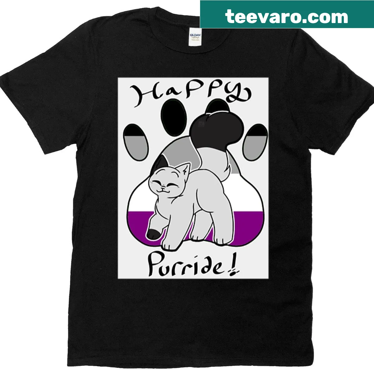Asexual flag design on T-shirt celebrating asexual pride — on a men's t-shirt