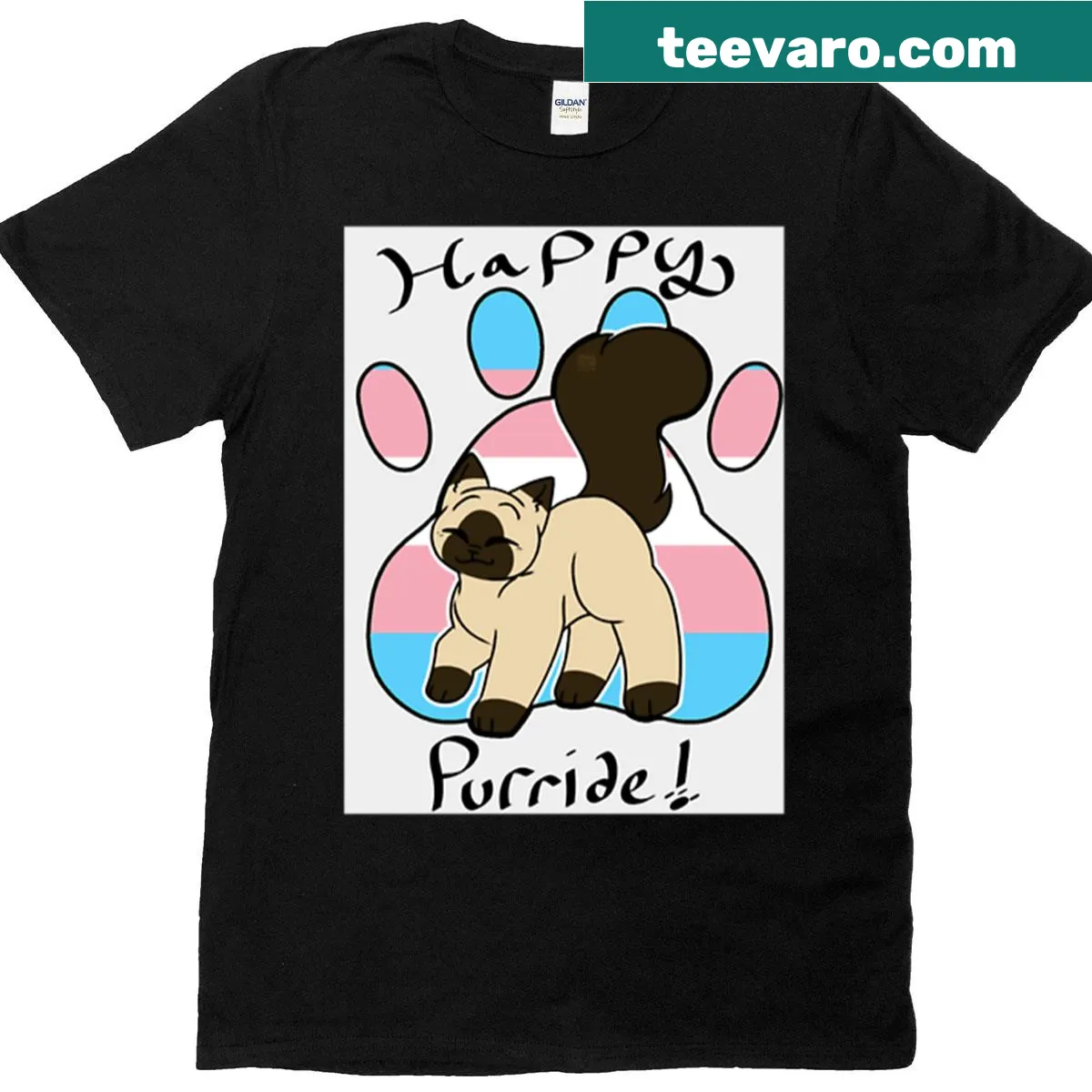 Transgender Pride flag illustration T-shirt with playful accents — on a men's t-shirt