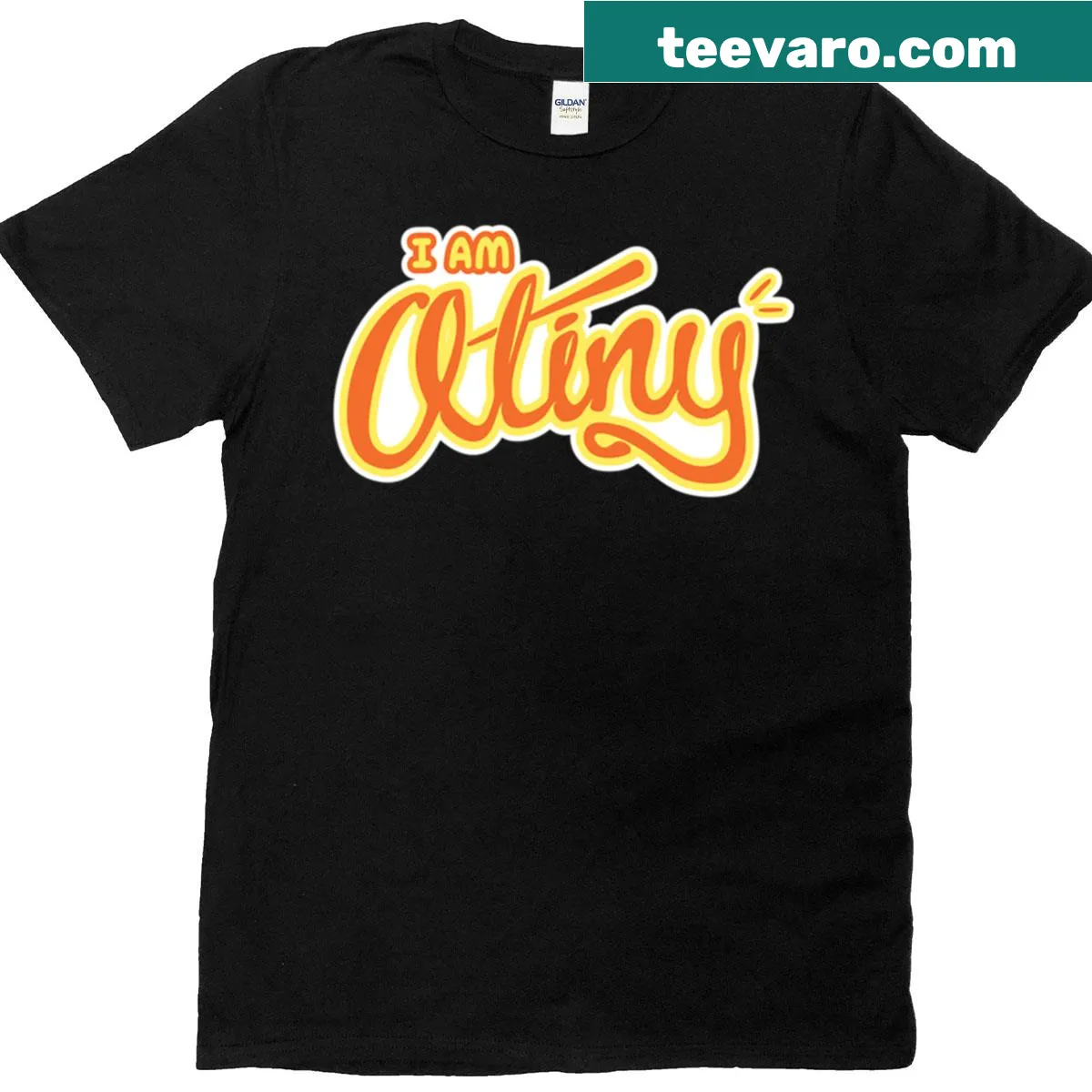 Minimalist Atiny logo T-shirt for Ateez fans — on a men's t-shirt