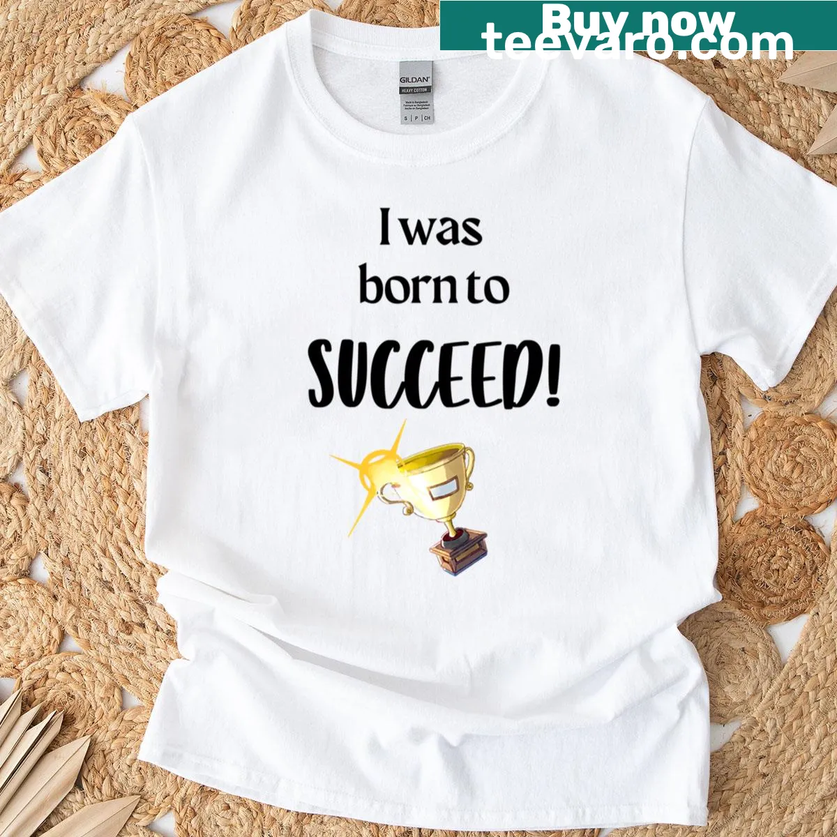 Inspirational success quote t-shirt with motivational text — on a men's t-shirt