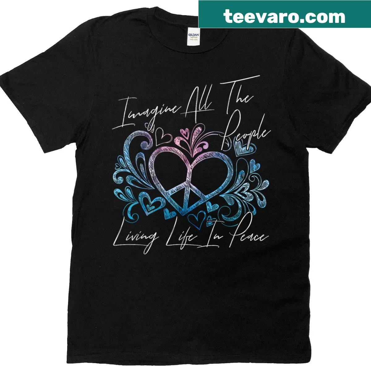Positive quote t-shirt promoting peace and love — on a men's t-shirt