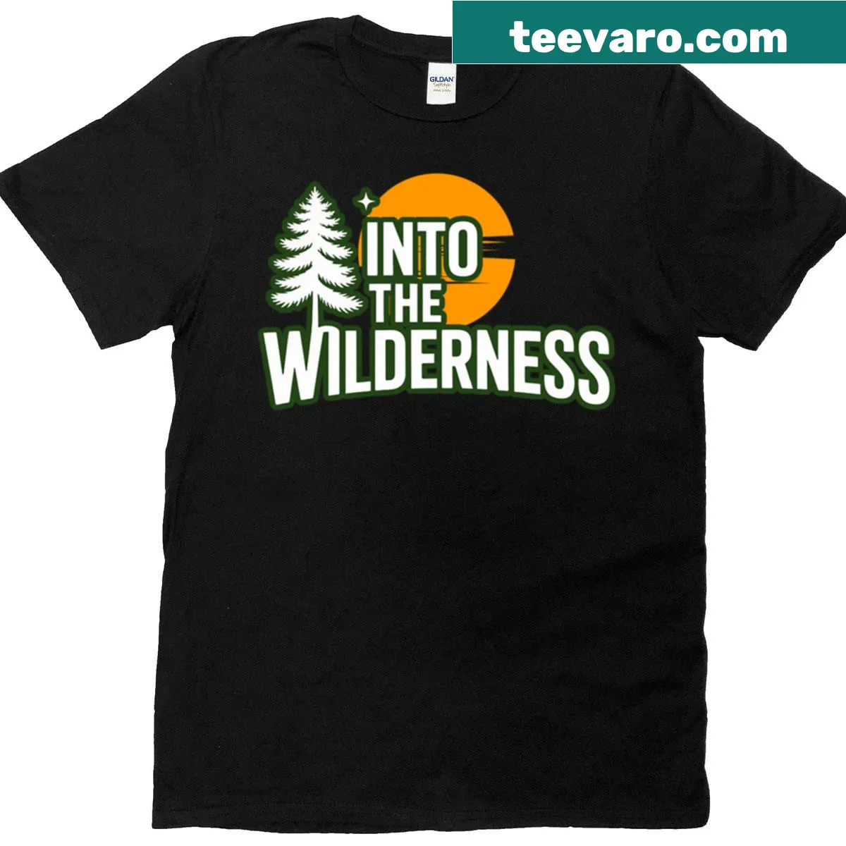 Illustration of a wilderness landscape on a t-shirt — on a men's t-shirt