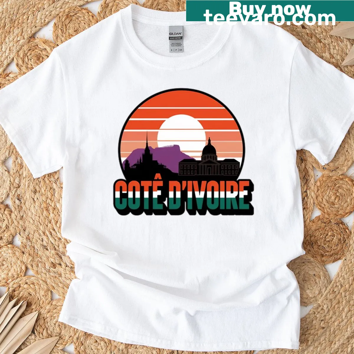 Ivory Coast-themed t-shirt representing travel and culture — on a men's t-shirt