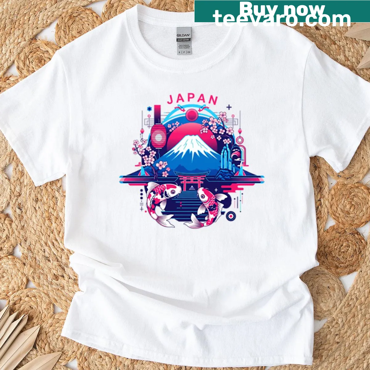 Japan-themed t-shirt celebrating the country's culture — on a men's t-shirt