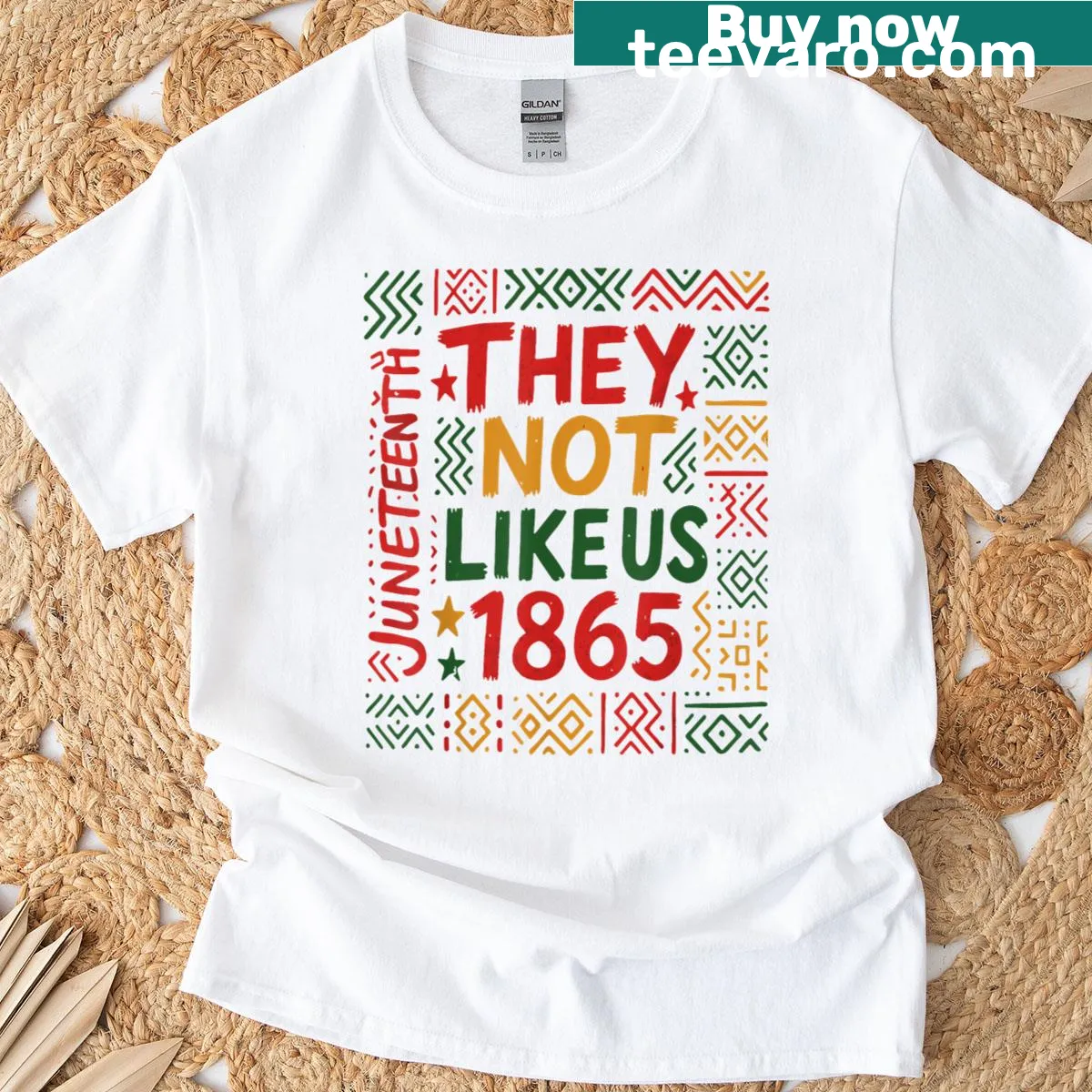 Juneteenth 1865 illustration on T-shirt celebrating Black history — on a men's t-shirt