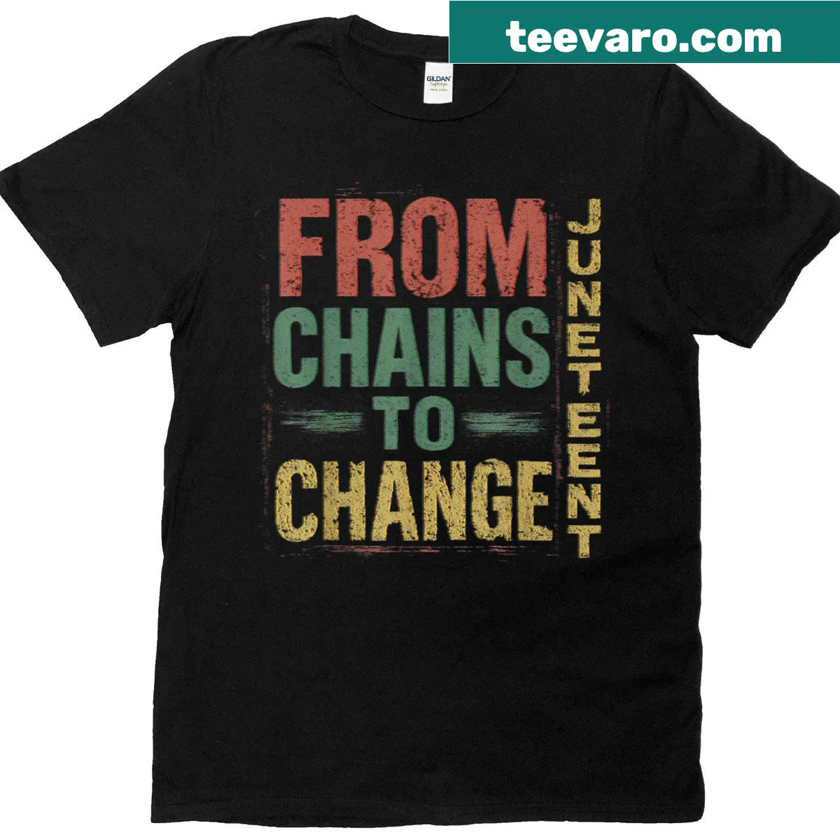 T-shirt commemorating Juneteenth 1865 — on a men's t-shirt