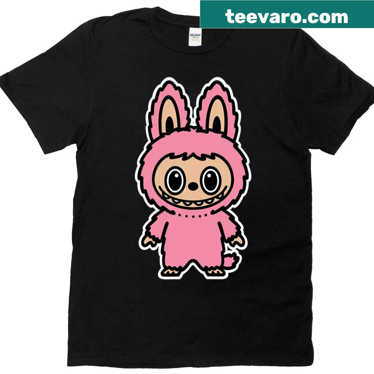 Whimsical T-shirt featuring playful illustrations of labubu lychee berries — on a men's t-shirt