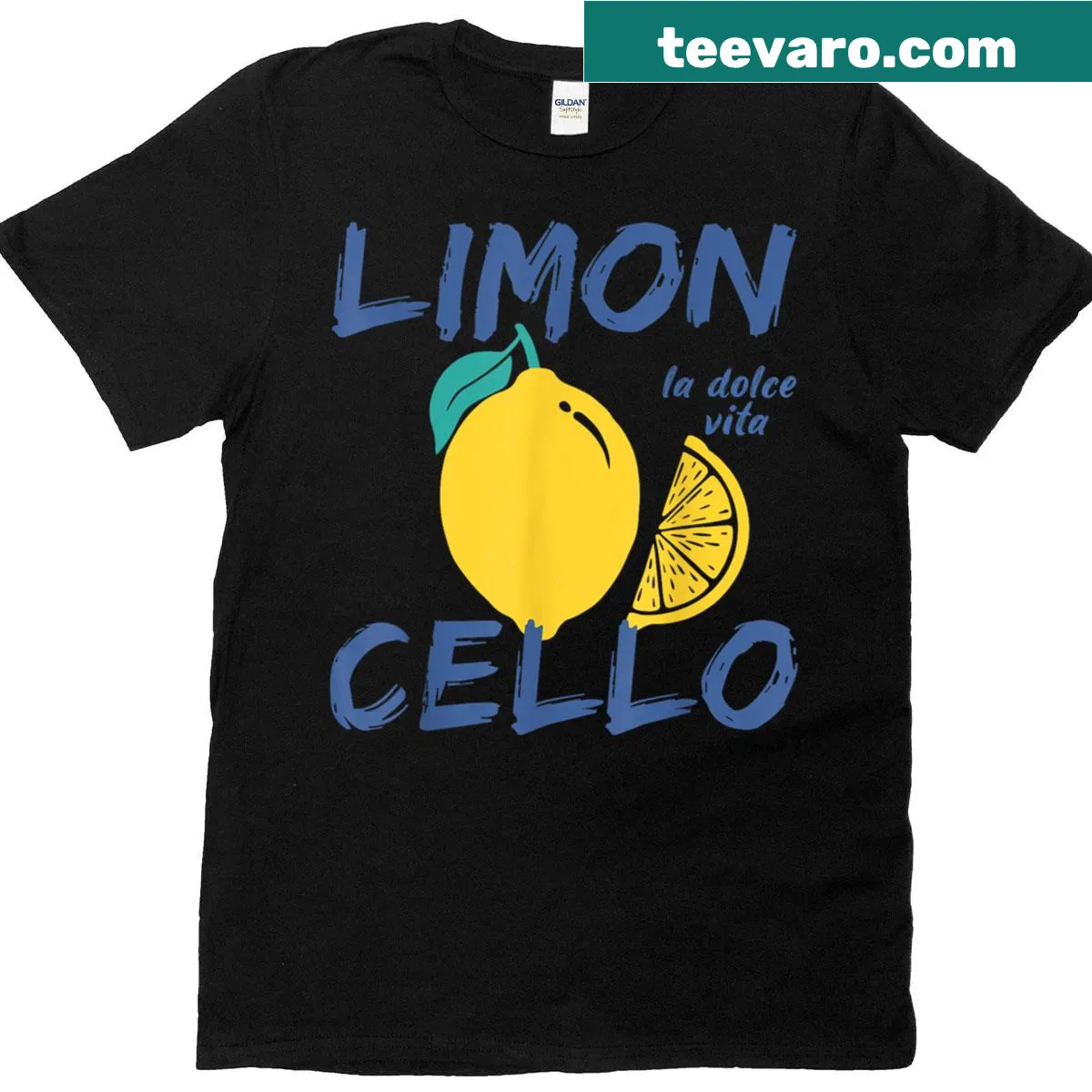 Illustration of a lemon graphic inspired by Amalfi Coast on T-shirt — on a men's t-shirt
