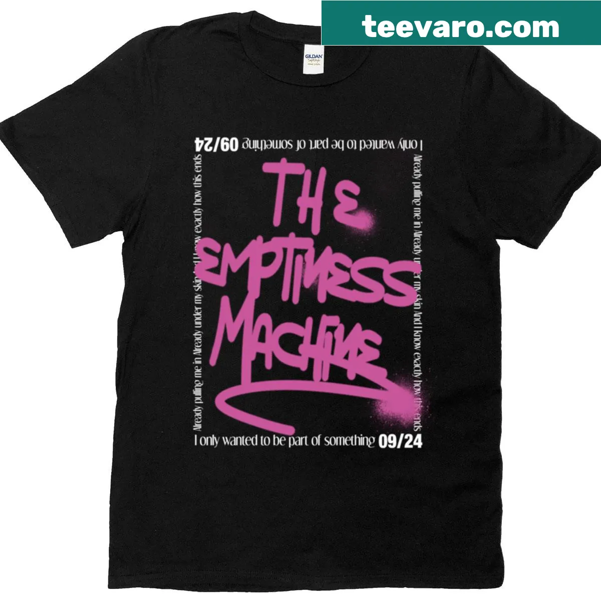 Graphic of 'The Emptiness Machine' on a Linkin Park t-shirt — on a men's t-shirt