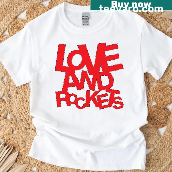 Bold text t-shirt paying homage to Love And Rockets band