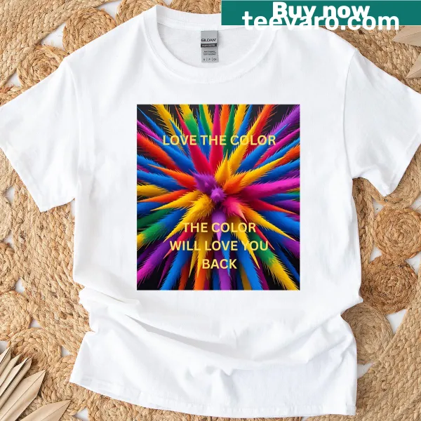 Uplifting text t-shirt promoting love and positivity