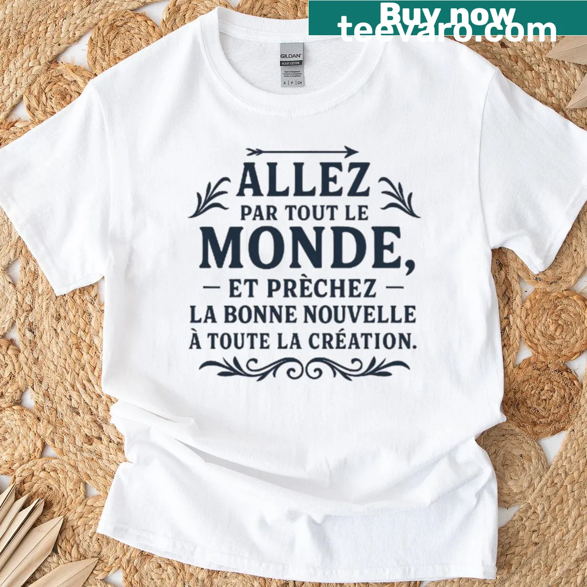 Minimalist Marc 1615 t-shirt with bold text — on a men's t-shirt